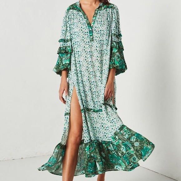 🎉Host Pick!🎉Boho Maxi DRESS Winona Ivy Green NEW - Picture 3 of 6